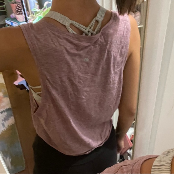 LuluLemon Pink/Purple Top, Tie Front - Picture 2 of 2